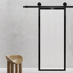 Soundproof Interior Sliding Barn Doors Decorative New Design  Aluminum Frame Pocket Sliding Door Barn  Mirrored Barn Door
