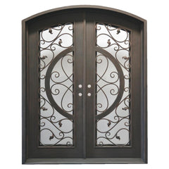 Wrought iron and glass sliding door frame design on China WDMA