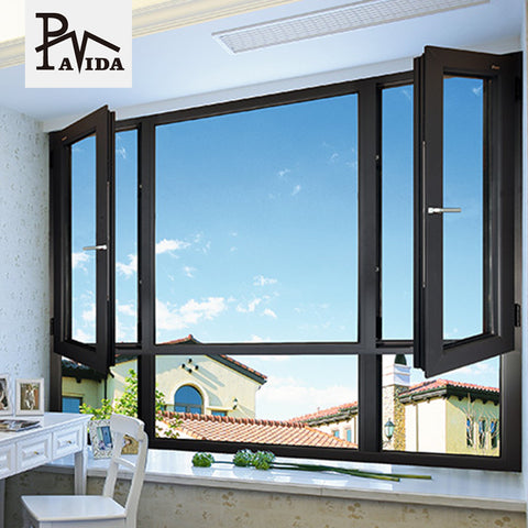 aluminum casement window brown Color aluminum window sliding aluminum thermal break window for bedroom balcony on China WDMA