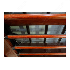 aluminum wooden color built-in windows with shutters on China WDMA