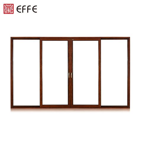 american standard wood color double glass aluminum sliding door and windows on China WDMA