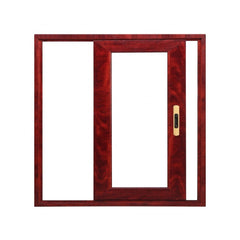 retro style wood color balcony aluminum sliding window on China WDMA