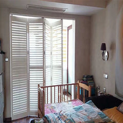 wall decorative accordion shutter windows bi fold plantation shutter doors on China WDMA