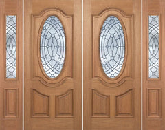 WDMA 100x80 Door (8ft4in by 6ft8in) Exterior Mahogany Carmel Double Door/2side w/ EE Glass 1