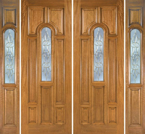 WDMA 100x96 Door (8ft4in by 8ft) Exterior Mahogany Talbot Double Door/2side w/ L Glass 1