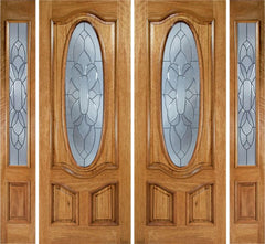 WDMA 100x96 Door (8ft4in by 8ft) Exterior Mahogany La Jolla Double Door/2side w/ BO Glass - 8ft Tall 1