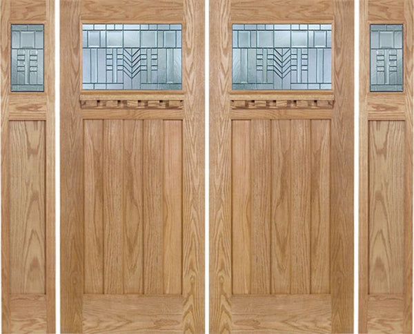 WDMA 108x80 Door (9ft by 6ft8in) Exterior Oak Biltmore Double Door/2side w/ C Glass 1
