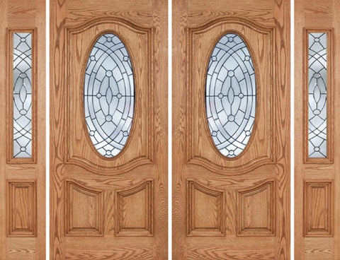 WDMA 108x80 Door (9ft by 6ft8in) Exterior Oak Dally Double Door/2side w/ EE Glass - 6ft8in Tall 1
