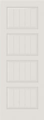 WDMA 12x80 Door (1ft by 6ft8in) Interior Swing Smooth SV4100 MDF PLANK/V-GROOVE 4 Panel Single Door 1