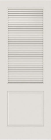 WDMA 12x80 Door (1ft by 6ft8in) Interior Swing Smooth SL-2010-LVR-PNL MDF 2 Panel Vented Louver Single Door 1