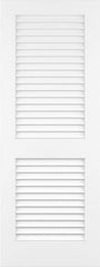 WDMA 18x80 Door (1ft6in by 6ft8in) Interior Swing Pine 80in Plantation Louver/Louver Primed Single Door 1