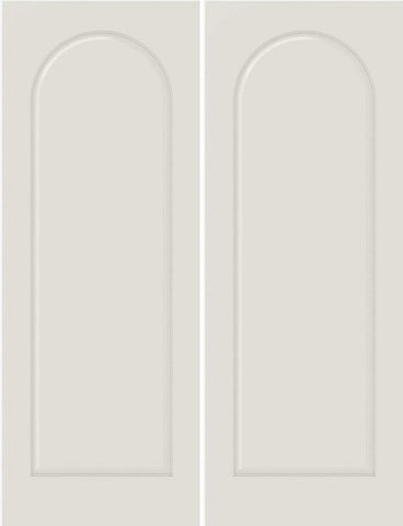 WDMA 20x80 Door (1ft8in by 6ft8in) Interior Barn Smooth 1040 MDF 1 Panel Round Top Double Door 1