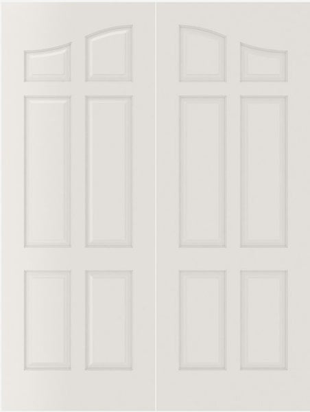 WDMA 20x80 Door (1ft8in by 6ft8in) Interior Swing Smooth 6090 MDF Pair 6 Panel Arch Panel Double Door 1