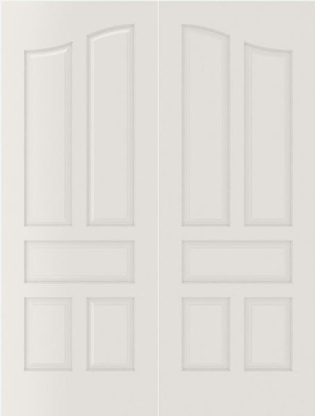 WDMA 20x80 Door (1ft8in by 6ft8in) Interior Swing Smooth 5090 MDF Pair 5 Panel Arch Panel Double Door 1