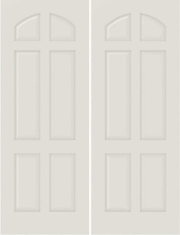 WDMA 20x80 Door (1ft8in by 6ft8in) Interior Bifold Smooth 6020 MDF 6 Panel Arch panel Double Door 1
