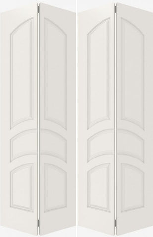 WDMA 20x80 Door (1ft8in by 6ft8in) Interior Swing Smooth 5030 MDF 5 Panel Arch Panel Double Door 1