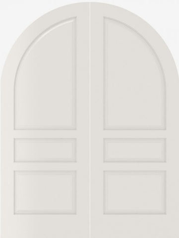 WDMA 20x80 Door (1ft8in by 6ft8in) Interior Swing Smooth 3070 MDF Pair 3 Panel Round Top / Panel Double Door 1