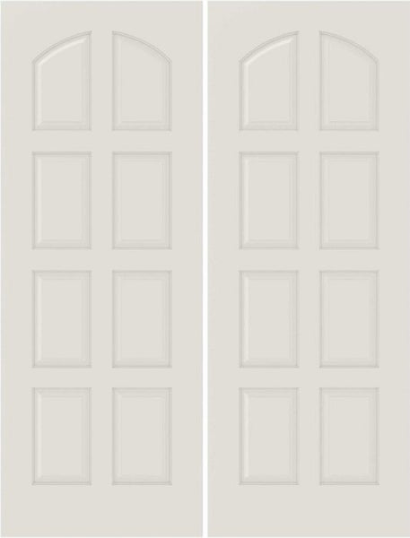 WDMA 20x80 Door (1ft8in by 6ft8in) Interior Swing Smooth 8020 MDF 8 Panel Arch Panel Double Door 1