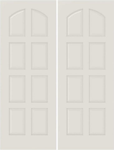 WDMA 20x80 Door (1ft8in by 6ft8in) Interior Swing Smooth 8020 MDF 8 Panel Arch Panel Double Door 1