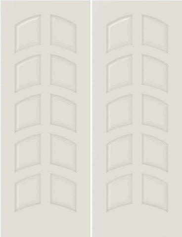 WDMA 20x80 Door (1ft8in by 6ft8in) Interior Swing Smooth 8010-GATOR MDF 10 Panel Arch Panel Double Door 1