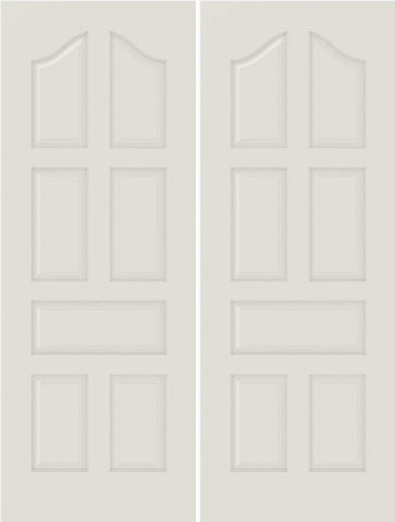 WDMA 20x80 Door (1ft8in by 6ft8in) Interior Barn Smooth 7030 MDF 7 Panel Arch Panel Double Door 1