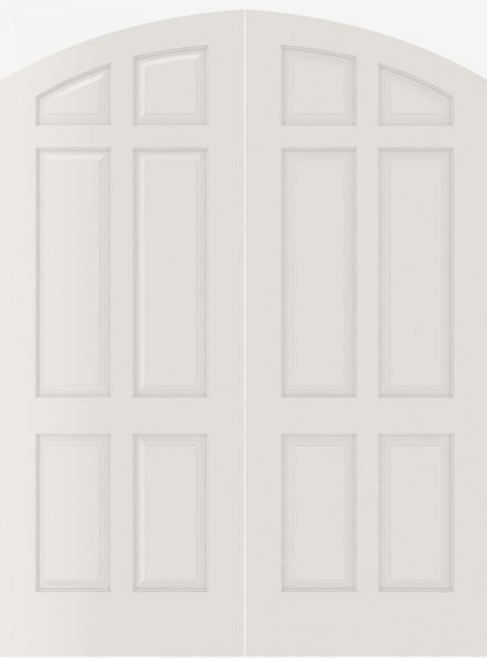 WDMA 20x80 Door (1ft8in by 6ft8in) Interior Swing Smooth 6060 MDF Pair 6 Panel Arch Top / Panel Double Door 1
