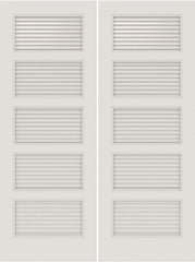 WDMA 20x80 Door (1ft8in by 6ft8in) Interior Barn Smooth SL-5100-LVR 5 Panel Vented Louver Double Door 1