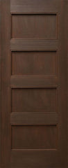 WDMA 24x80 Door (2ft by 6ft8in) Interior Mahogany 80in Four Flat Panels Square Sticking w/Reveal Single Door 1