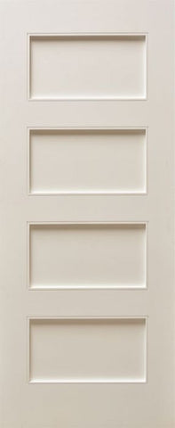 WDMA 24x80 Door (2ft by 6ft8in) Interior Paint grade 80in White Primed Four Flat Panels Square Sticking w/Reveal Single Door 1