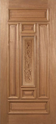 WDMA 30x80 Door (2ft6in by 6ft8in) Exterior Mahogany Narrow Single Door Carved Panel 1