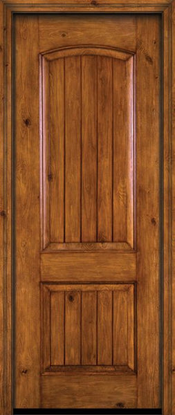 WDMA 30x96 Door (2ft6in by 8ft) Exterior Knotty Alder 96in Alder Rustic V-Grooved Panel Single Entry Door 1
