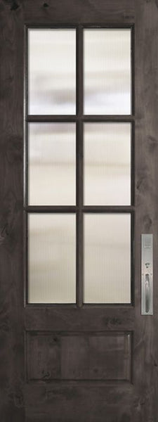 WDMA 32x96 Door (2ft8in by 8ft) Exterior Knotty Alder 96in 3/4 Lite 6 Lite SDL Estancia Alder Door 1