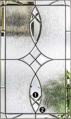 WDMA 32x96 Door (2ft8in by 8ft) Exterior Oak Blackstone 8ft 3/4 Lite 1 Panel Fiberglass Single Door HVHZ Impact 2