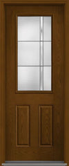 WDMA 34x96 Door (2ft10in by 8ft) Exterior Oak Axis 8ft Half Lite 2 Panel Fiberglass Single Door 1
