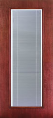 WDMA 34x96 Door (2ft10in by 8ft) French Mahogany Fiberglass Impact Exterior Door 8ft Full Lite Flush Blinds 1
