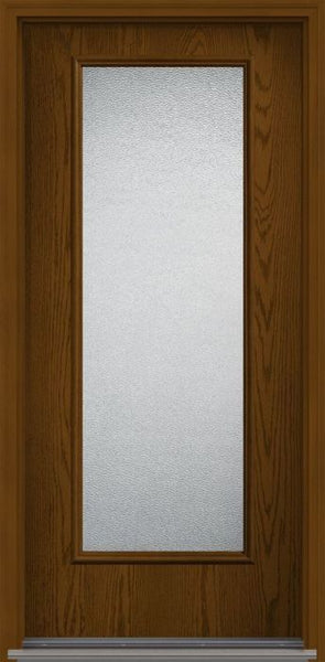 WDMA 34x96 Door (2ft10in by 8ft) Patio Oak Granite 8ft Full Lite Flush Fiberglass Single Exterior Door 1