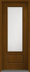 WDMA 34x96 Door (2ft10in by 8ft) Patio Oak Satin Etch 8ft 3/4 Lite 1 Panel Fiberglass Single Exterior Door HVHZ Impact 1
