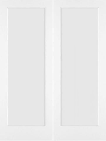 WDMA 36x80 Door (3ft by 6ft8in) French Barn Smooth 80in Primed 1 Lite Double Door Frosted Tempered Glass 1