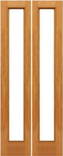 WDMA 36x80 Door (3ft by 6ft8in) Interior Barn Mahogany 1-lite French Door Solid Wood 1