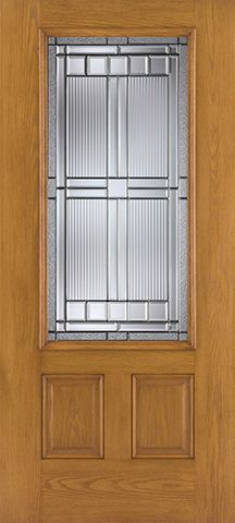 WDMA 36x80 Door (3ft by 6ft8in) Exterior Oak Fiberglass Door 3/4 Lite Saratoga 6ft8in 1
