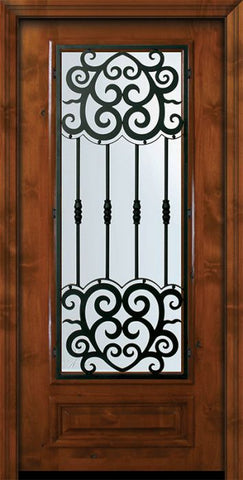 WDMA 36x80 Door (3ft by 6ft8in) Exterior Knotty Alder 36in x 80in 3/4 Lite Barcelona Alder Door 2