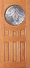 WDMA 36x84 Door (3ft by 7ft) Exterior Mahogany Front 6 Panel Raised Moulding Circle Modern Single Door 1