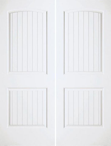 WDMA 36x96 Door (3ft by 8ft) Interior Barn Smooth 96in Santa Fe Solid Core Double Door|1-3/8in Thick 1