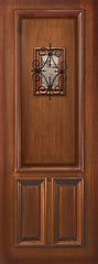 WDMA 36x96 Door (3ft by 8ft) Exterior Mahogany 36in x 96in 3 Panel Portobello Door with Speakeasy 1
