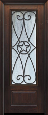 WDMA 36x96 Door (3ft by 8ft) Exterior Cherry 96in 1 Panel 3/4 Lite Austin / Walnut Door 1