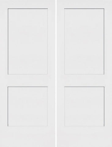 WDMA 40x80 Door (3ft4in by 6ft8in) Interior Barn Smooth 80in Monroe 2 Panel Shaker Solid Core Double Door|1-3/8in Thick 1
