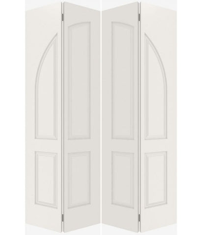 WDMA 40x80 Door (3ft4in by 6ft8in) Interior Swing Smooth 4070 MDF Pair 4 Panel Round Panel Double Door 1