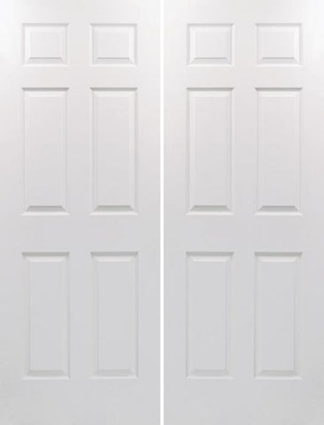 WDMA 40x80 Door (3ft4in by 6ft8in) Interior Barn Woodgrain 80in Colonist Hollow Core Textured Double Door|1-3/8in Thick 1