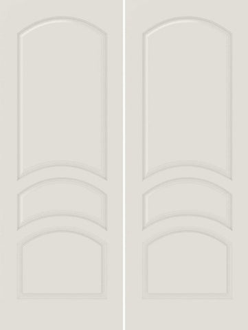 WDMA 40x84 Door (3ft4in by 7ft) Interior Barn Smooth 3030 MDF 3 Panel Arch Panel Double Door 1