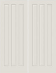 WDMA 40x84 Door (3ft4in by 7ft) Interior Barn Smooth 3080 MDF 3 Panel Double Door 1